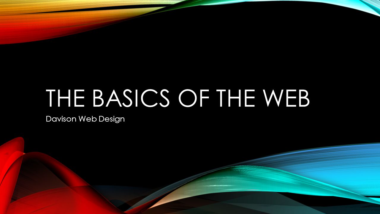 THE BASICS OF THE WEB Davison Web Design
