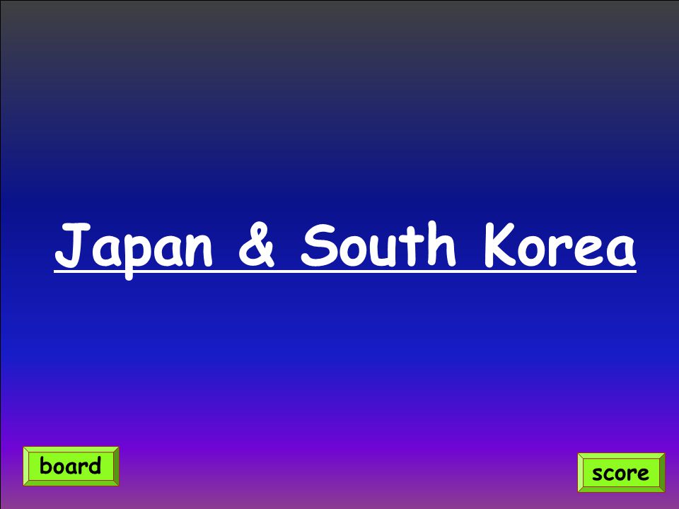 Japan & South Korea score board