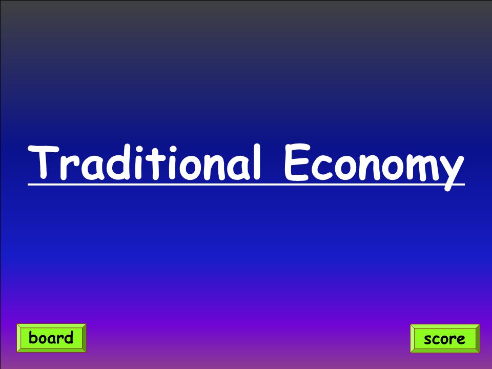 Traditional Economy score board