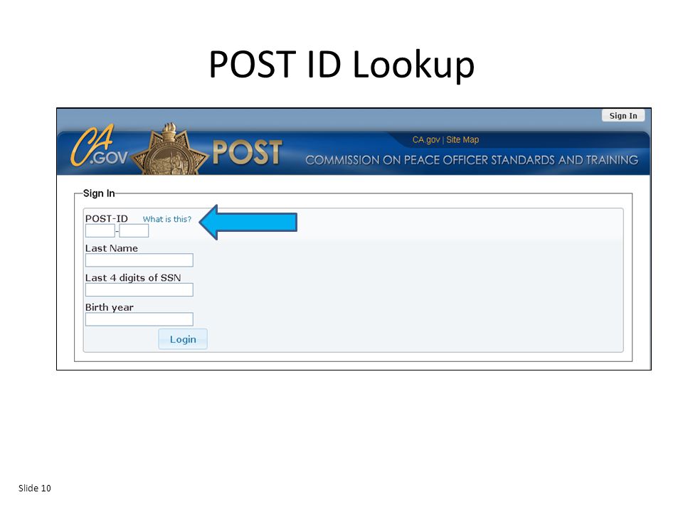 POST ID Lookup Slide 10