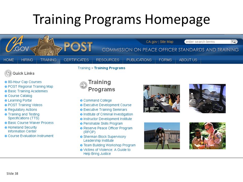 Training Programs Homepage Slide 38