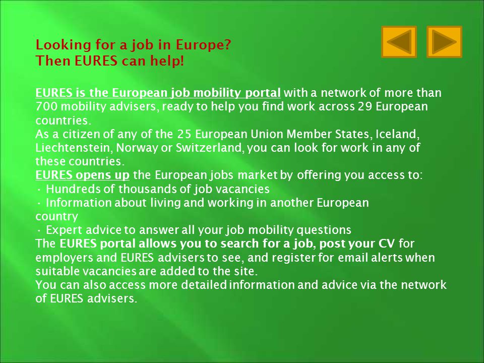 Looking for a job in Europe. Then EURES can help.