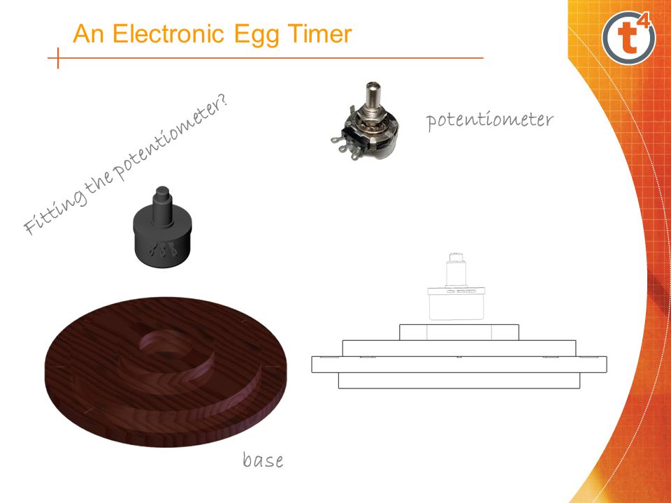 An Electronic Egg Timer potentiometer base Fitting the potentiometer