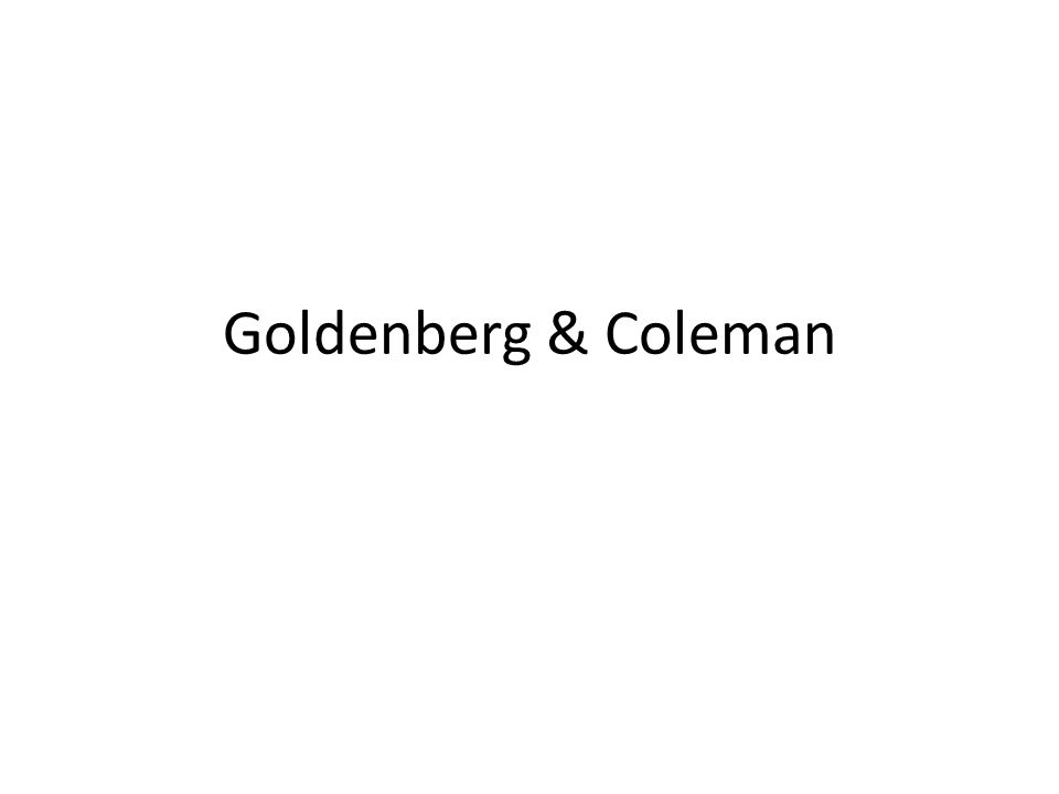 Goldenberg & Coleman