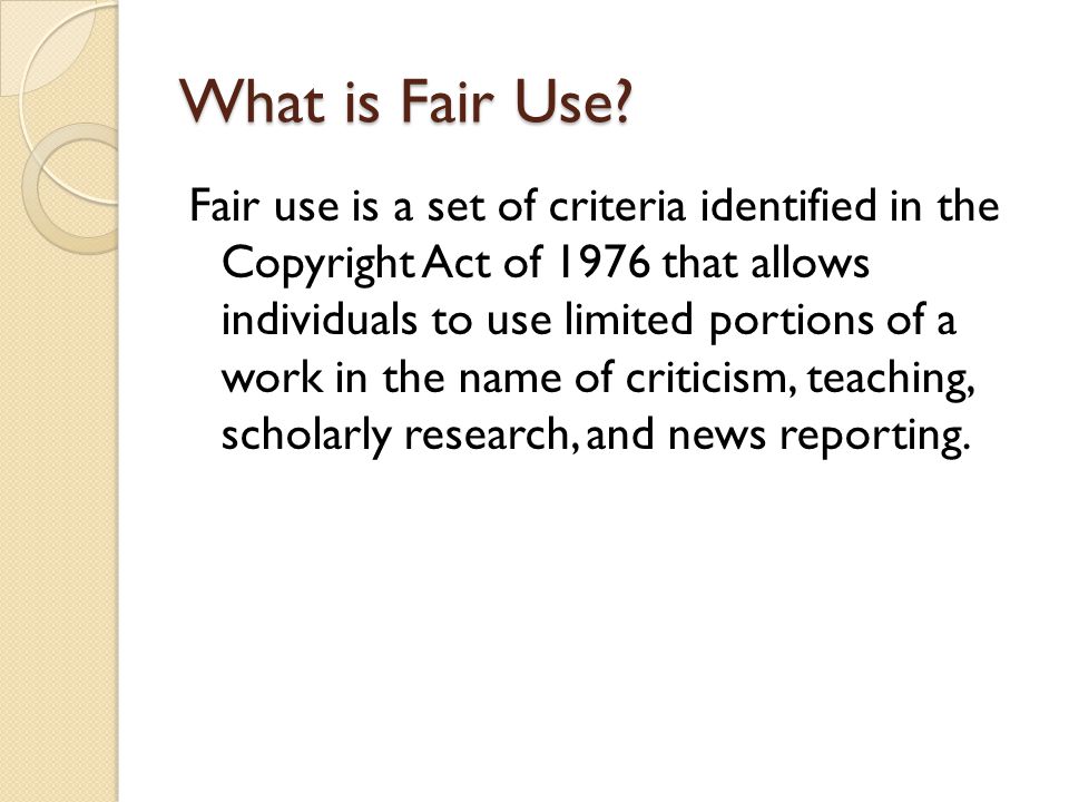 What is Fair Use.