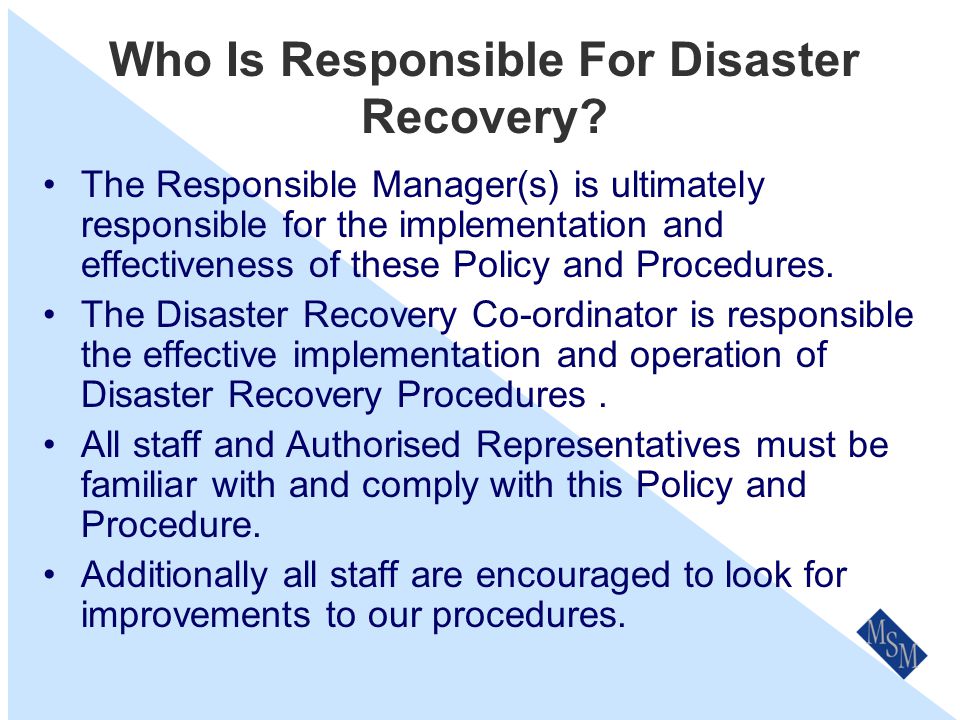 Why Do We Have Disaster Recovery Procedures.