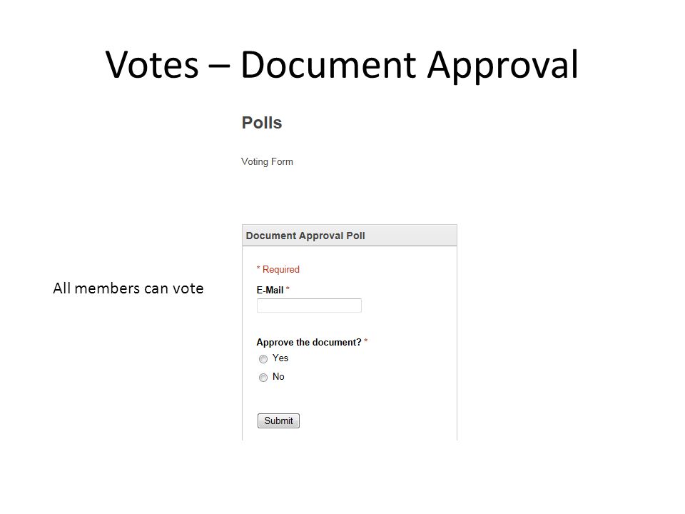 Votes – Document Approval All members can vote