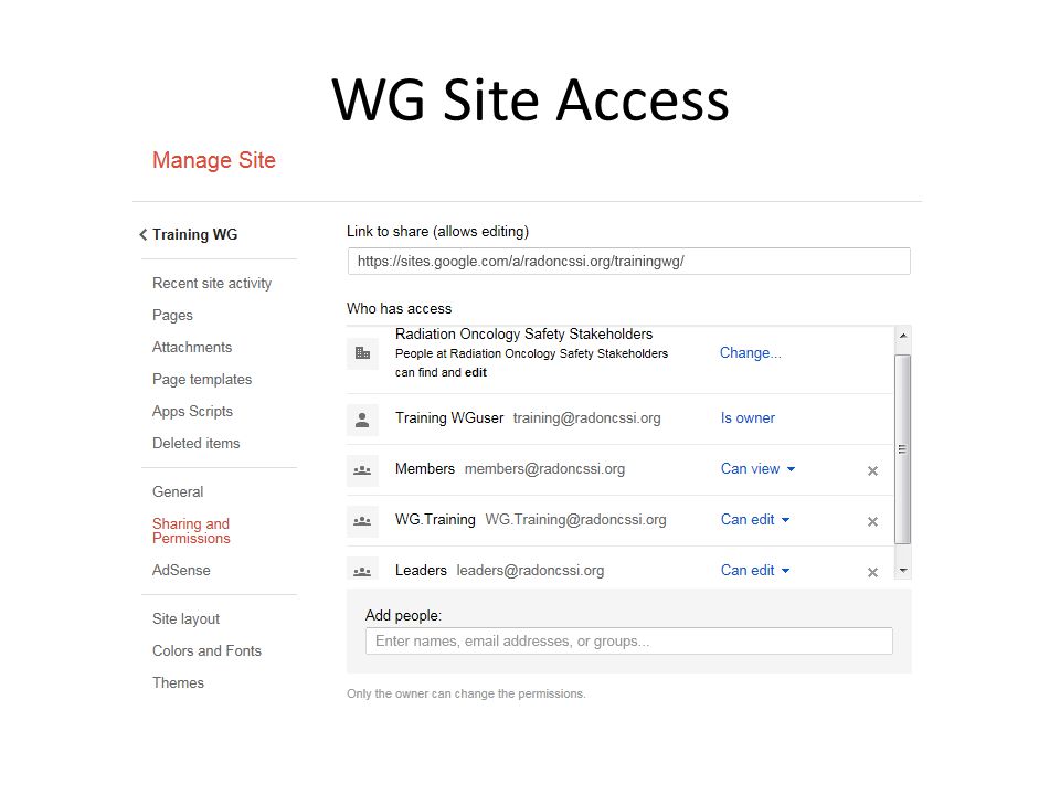 WG Site Access