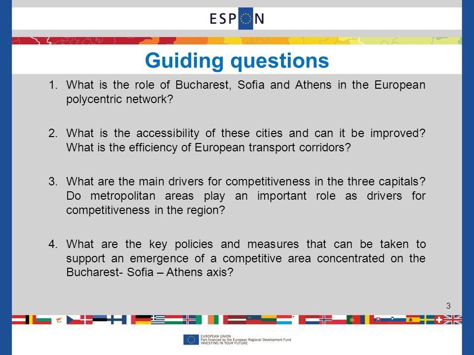 1.What is the role of Bucharest, Sofia and Athens in the European polycentric network.