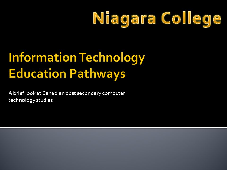 A brief look at Canadian post secondary computer technology studies