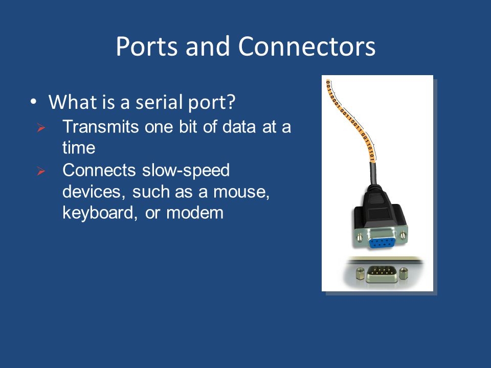 Ports and Connectors What is a serial port.