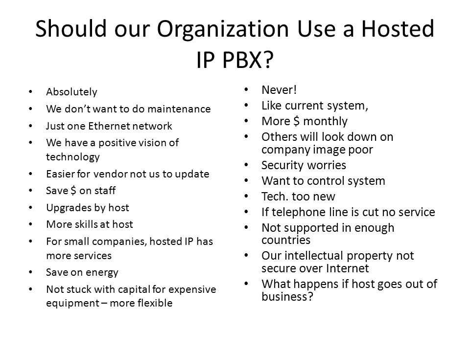 Should our Organization Use a Hosted IP PBX.