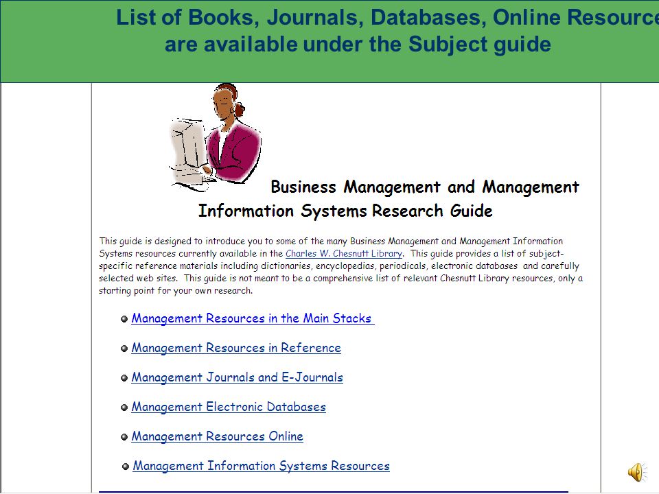 Subject Guides Business Management and Management Information