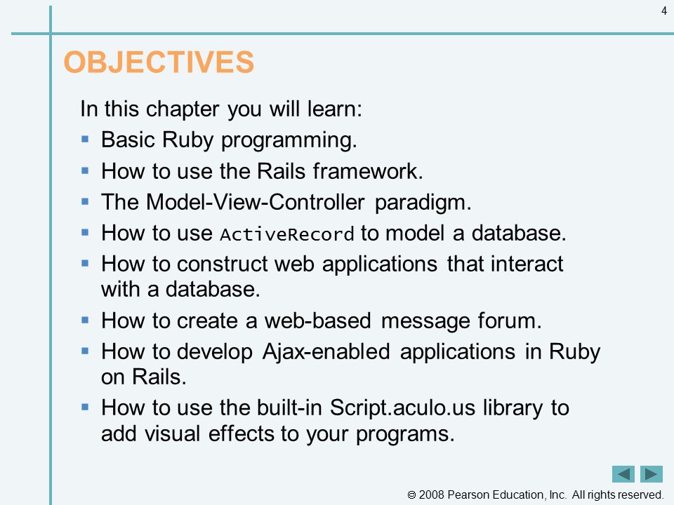 2008 Pearson Education, Inc. All rights reserved Ruby on Rails. - ppt  download