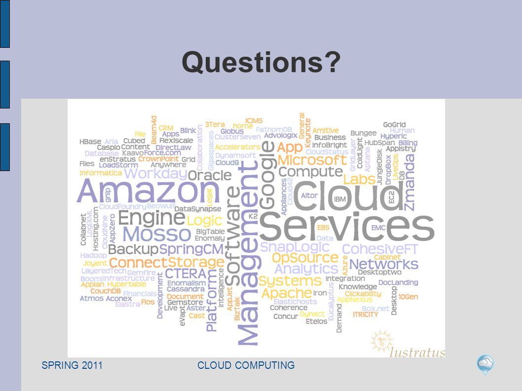 SPRING 2011 CLOUD COMPUTING Questions
