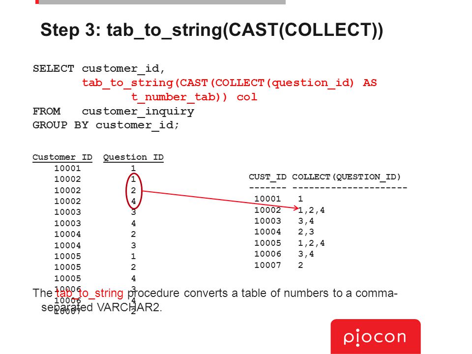 Oracle tab_to_string