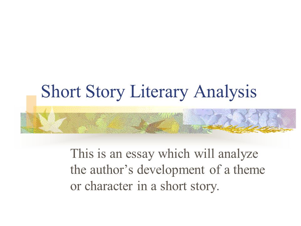 short stories analysis essay