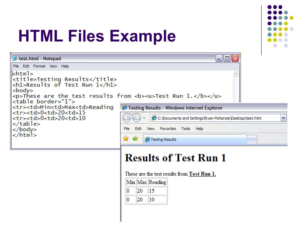HTML Files Example