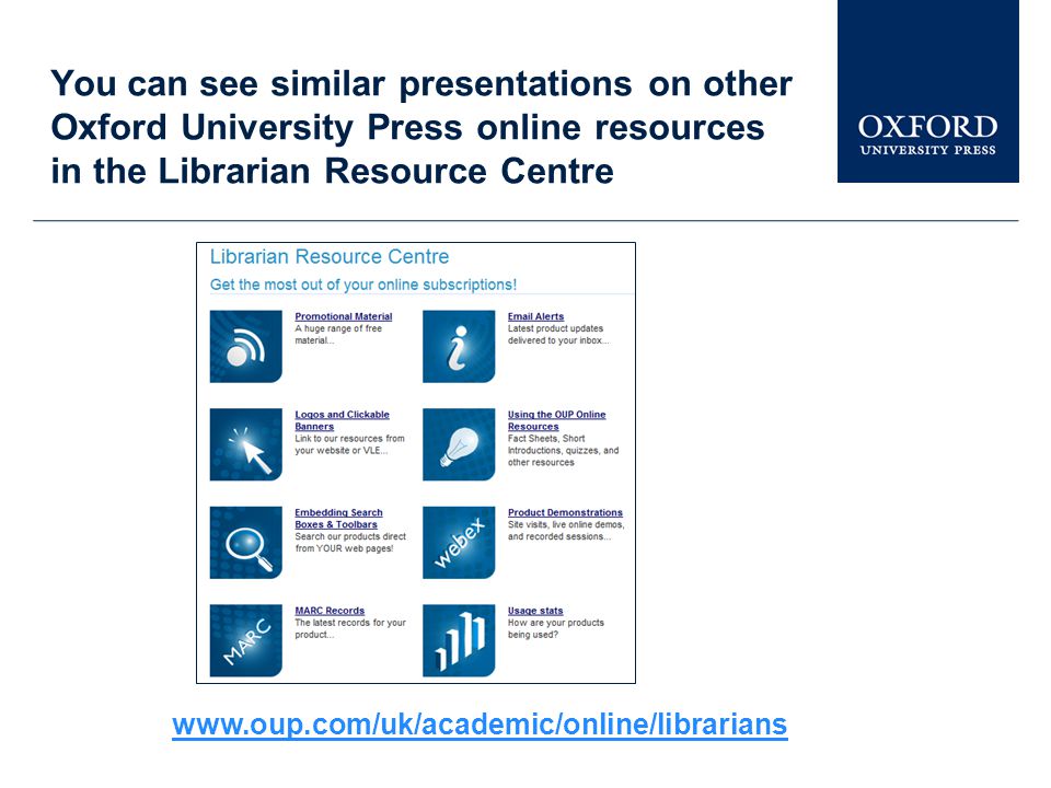 Further help This demonstration shows just a small part of what you can do with Oxford Index.