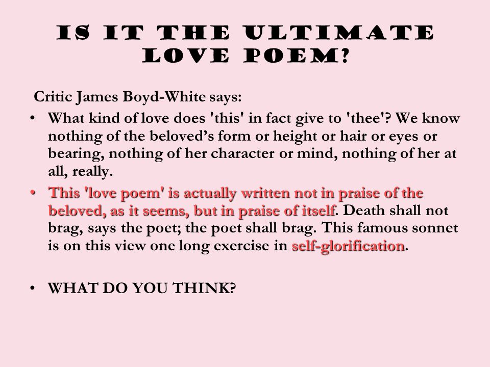 Is it the ultimate love poem.