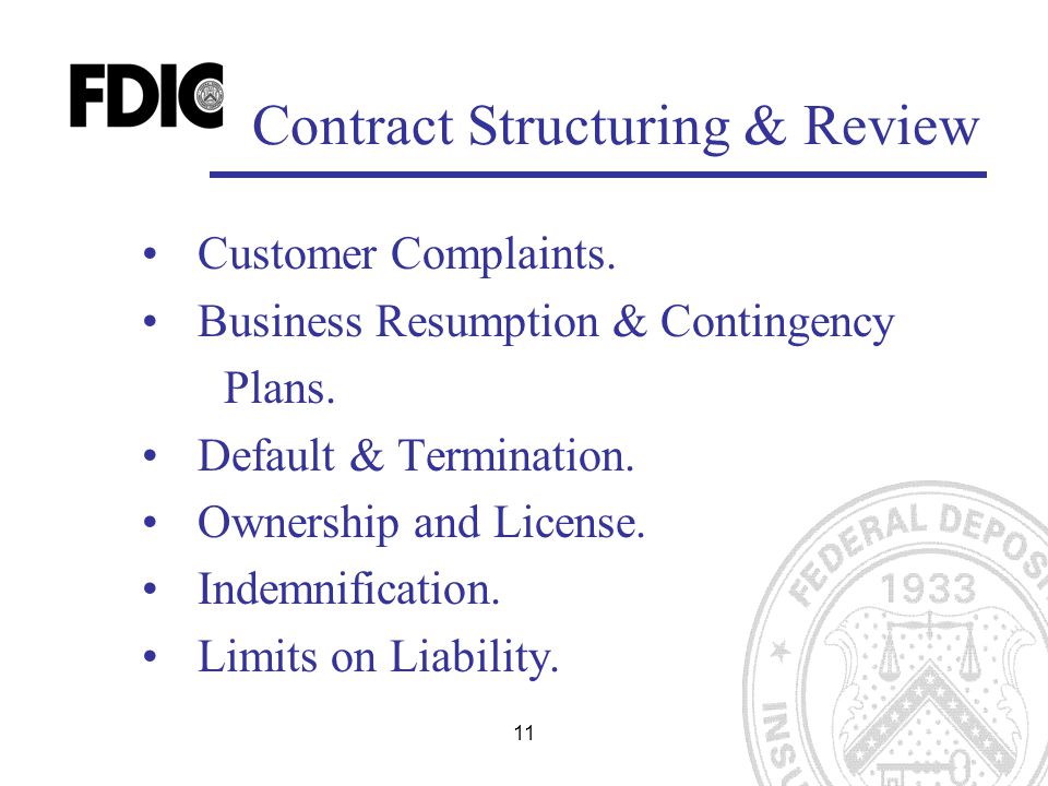 11 Customer Complaints. Business Resumption & Contingency Plans.