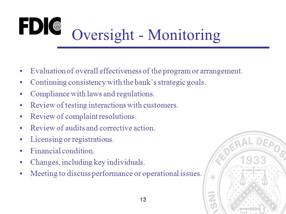 13 Evaluation of overall effectiveness of the program or arrangement.
