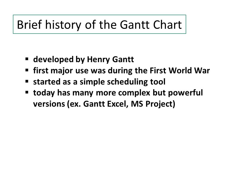 Henry Gantt Chart