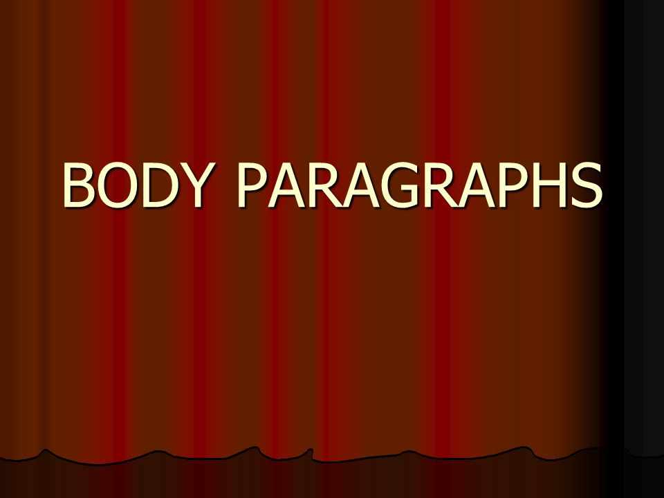 BODY PARAGRAPHS