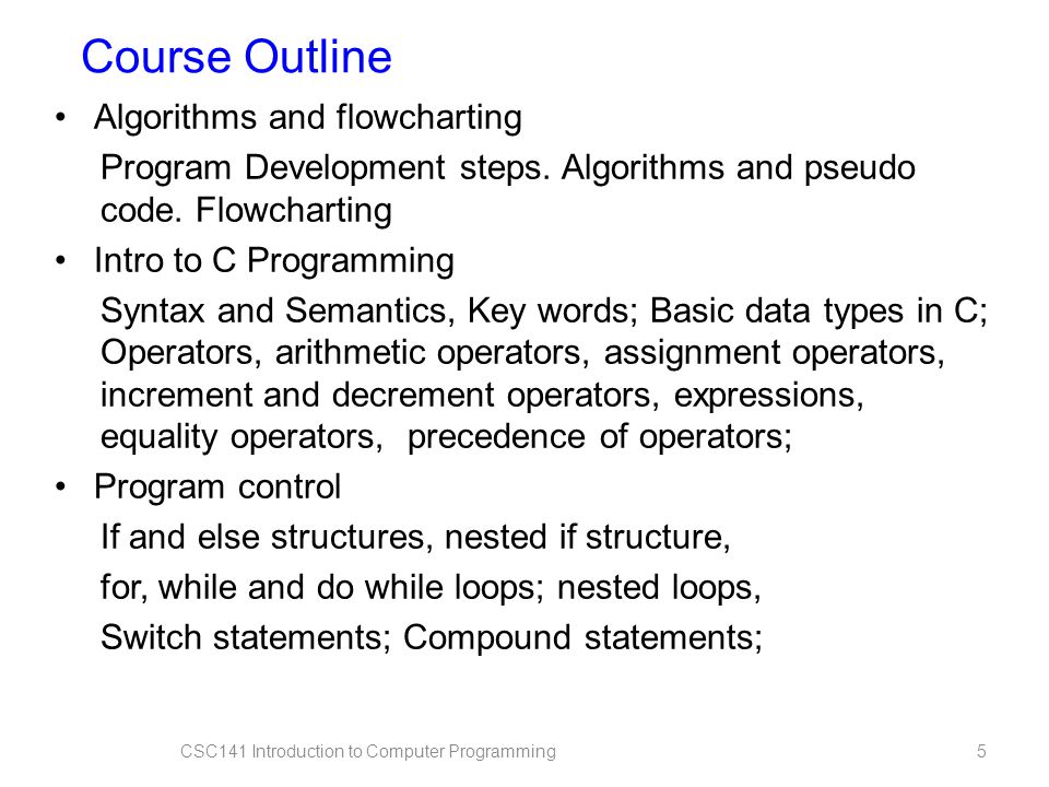CSC141- Introduction to Computer Programming Teacher: AHMED MUMTAZ ...