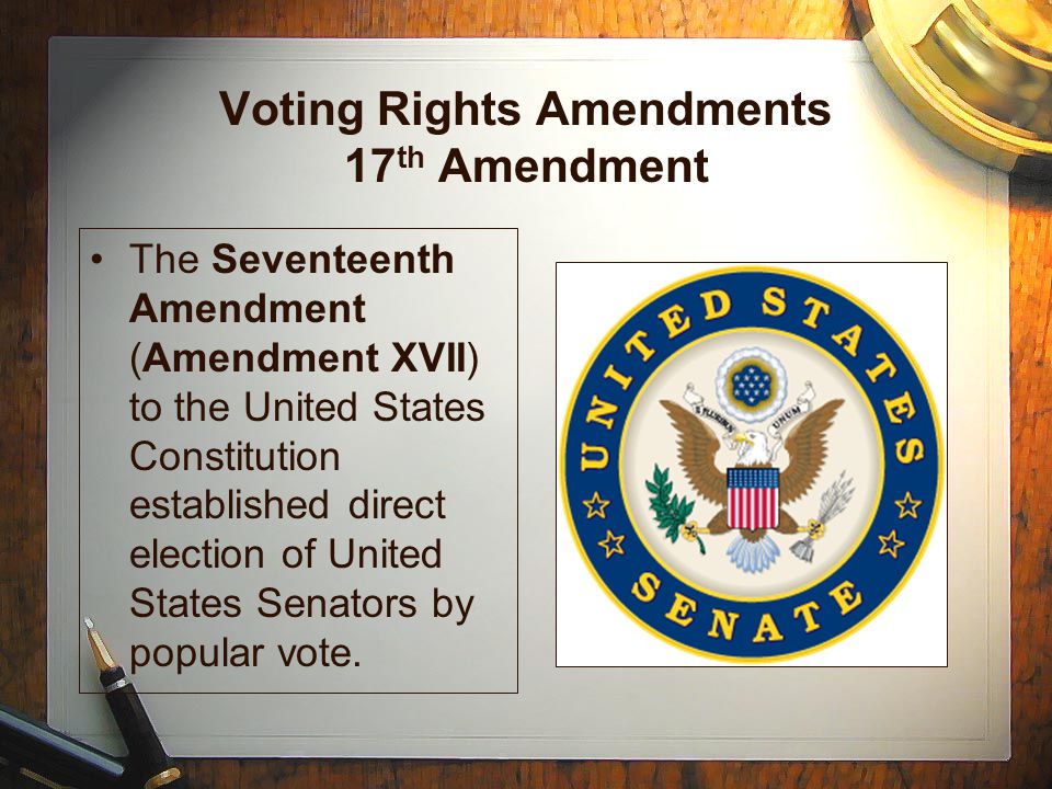 President/Vice President run as a team! Voting Rights Amendments 12 th  Amendment The Twelfth Amendment (Amendment XII) to the United States  Constitution. - ppt download