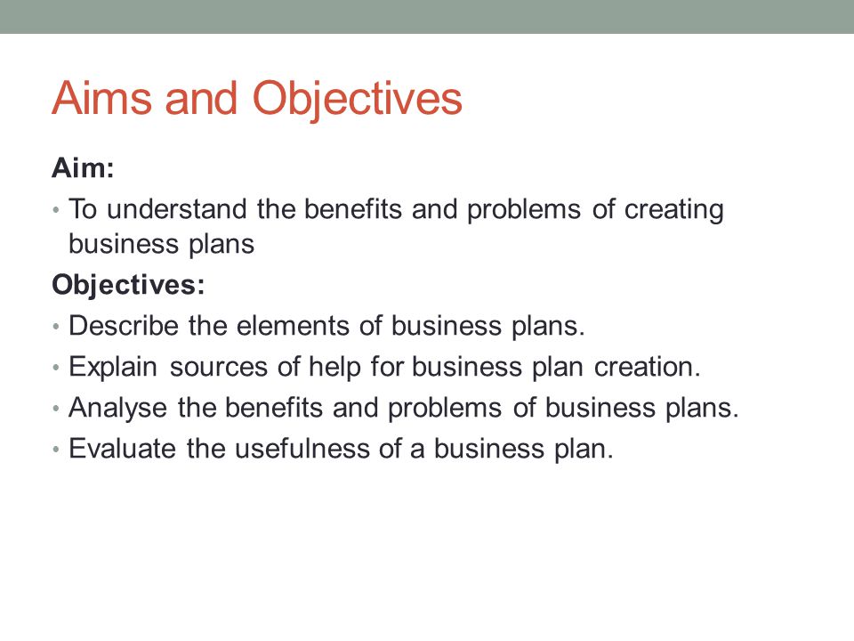 types of business objectives types of business goals