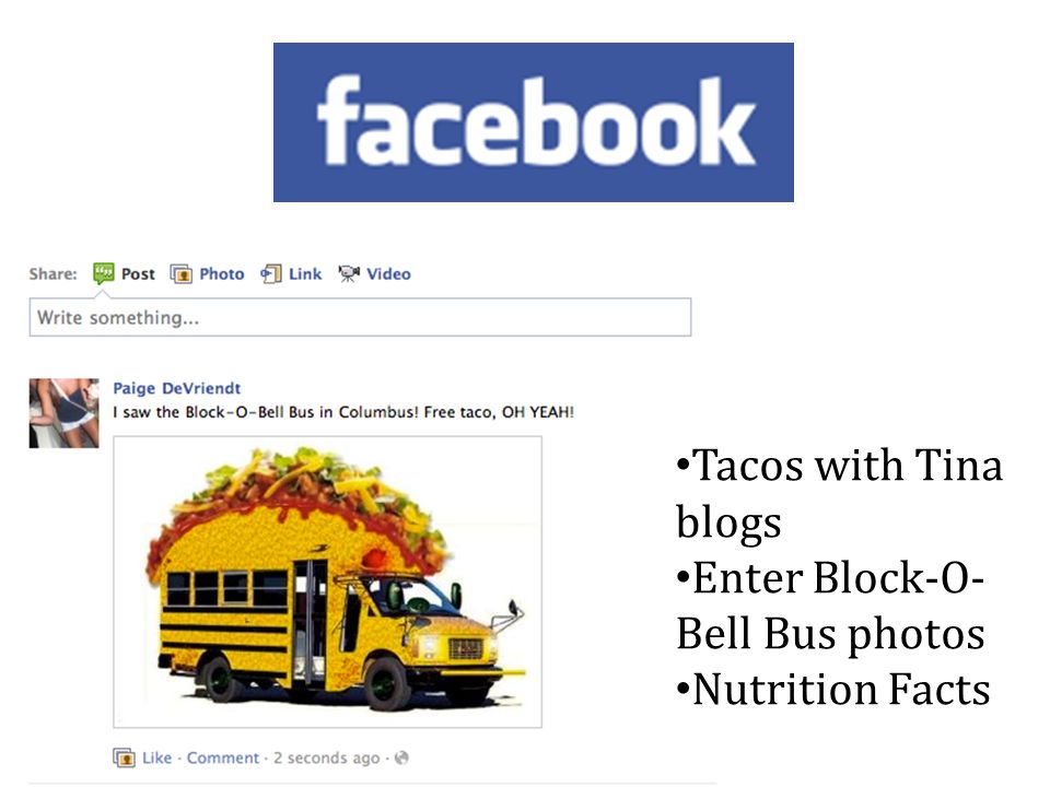 Tacos with Tina blogs Enter Block-O- Bell Bus photos Nutrition Facts