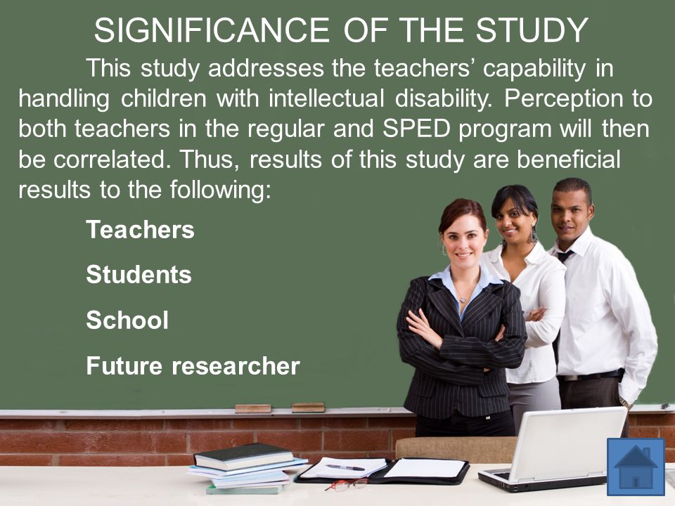 This study addresses the teachers’ capability in handling children with intellectual disability.
