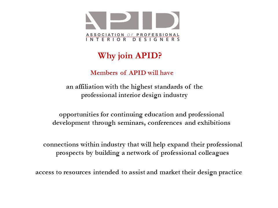 Why join APID.