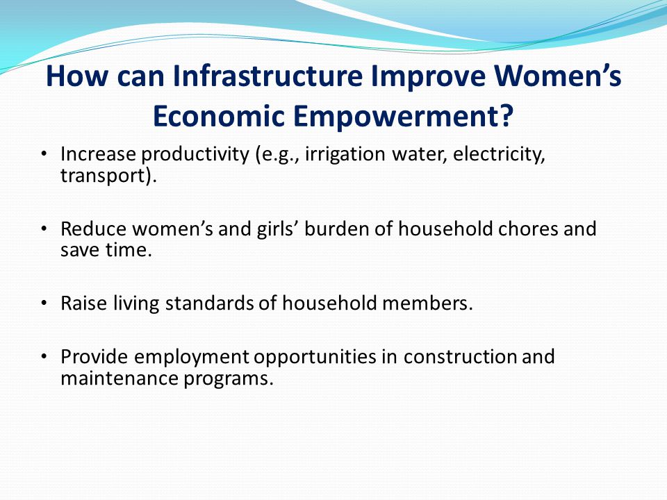 How can Infrastructure Improve Women’s Economic Empowerment.