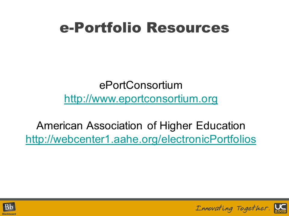 e-Portfolio Resources ePortConsortium   American Association of Higher Education