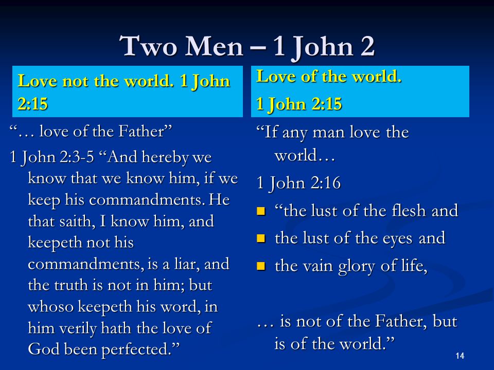 Two Men – 1 John 2 Love not the world.