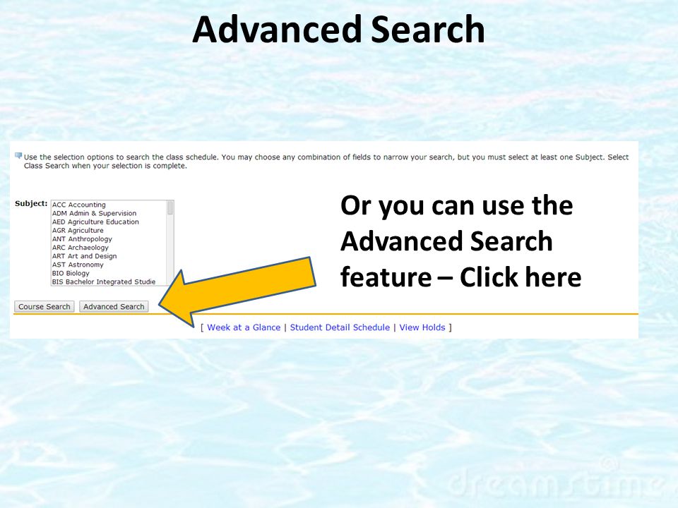 Or you can use the Advanced Search feature – Click here Advanced Search