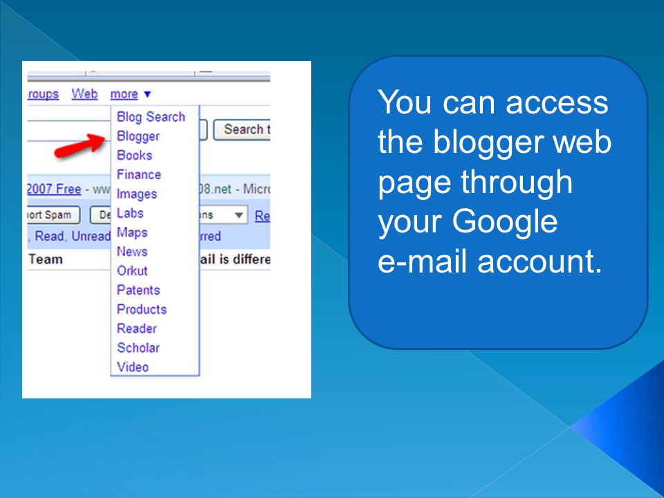 You can access the blogger web page through your Google  account.