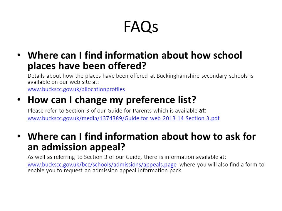 FAQs Where can I find information about how school places have been offered.