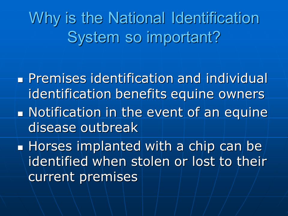 Why is the National Identification System so important.