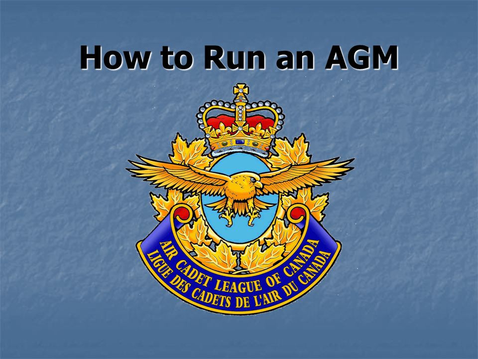How to Run an AGM