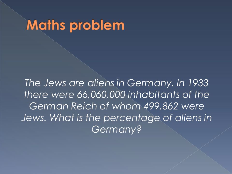 The Jews are aliens in Germany.