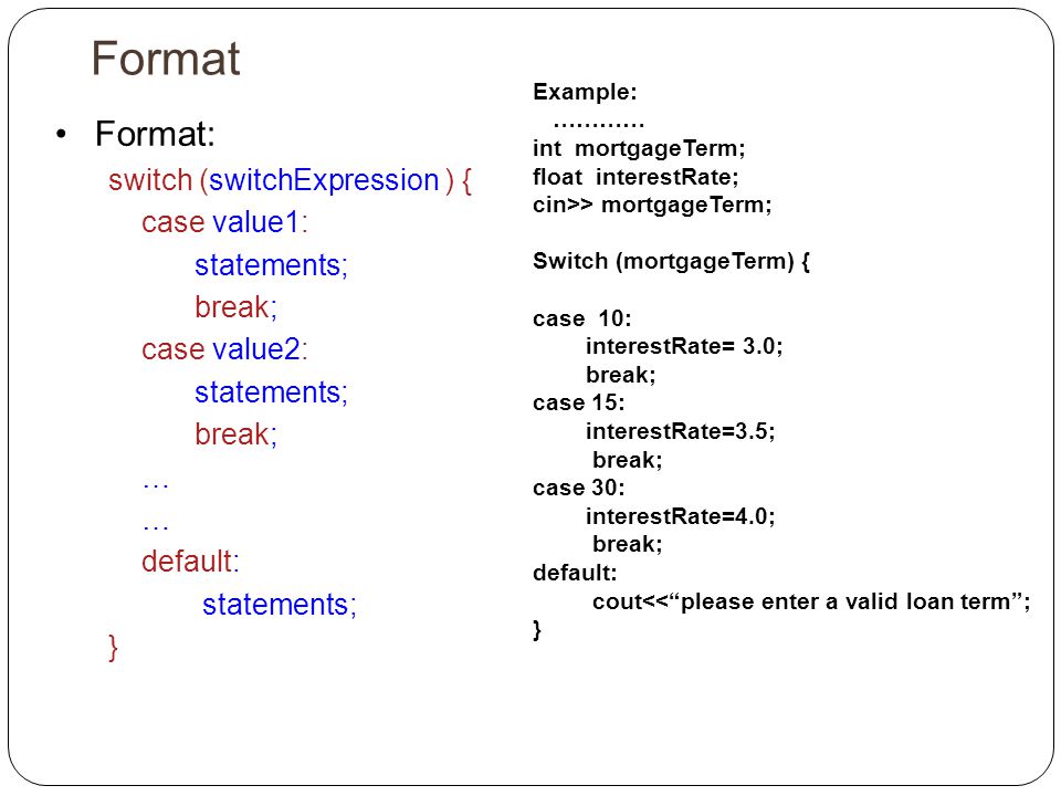 Switch Statements. Switch Statement Often you want to do a series of tests  –if i==0 … else if i==1 …. else if i==2 … else if i==3 …. C++ provides the.  - ppt download