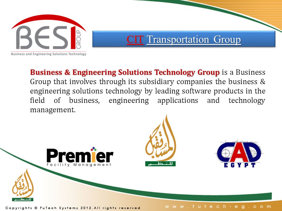 Business & Engineering Solutions Technology Group Business & Engineering Solutions Technology Group is a Business Group that involves through its subsidiary companies the business & engineering solutions technology by leading software products in the field of business, engineering applications and technology management.
