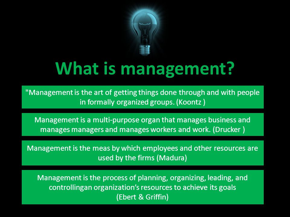 What is management.
