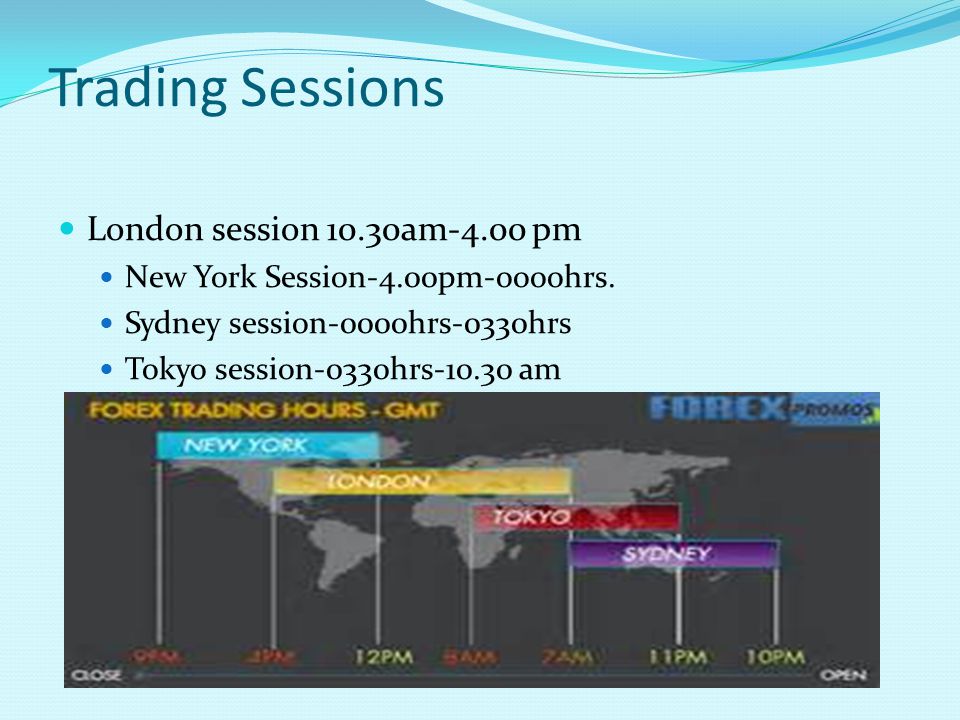 Trading Sessions London session 10.30am-4.00 pm New York Session-4.00pm-oooohrs.