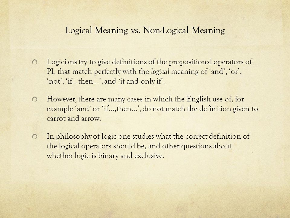 Logical Meaning vs. 