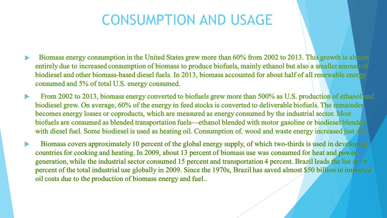 CONSUMPTION AND USAGE