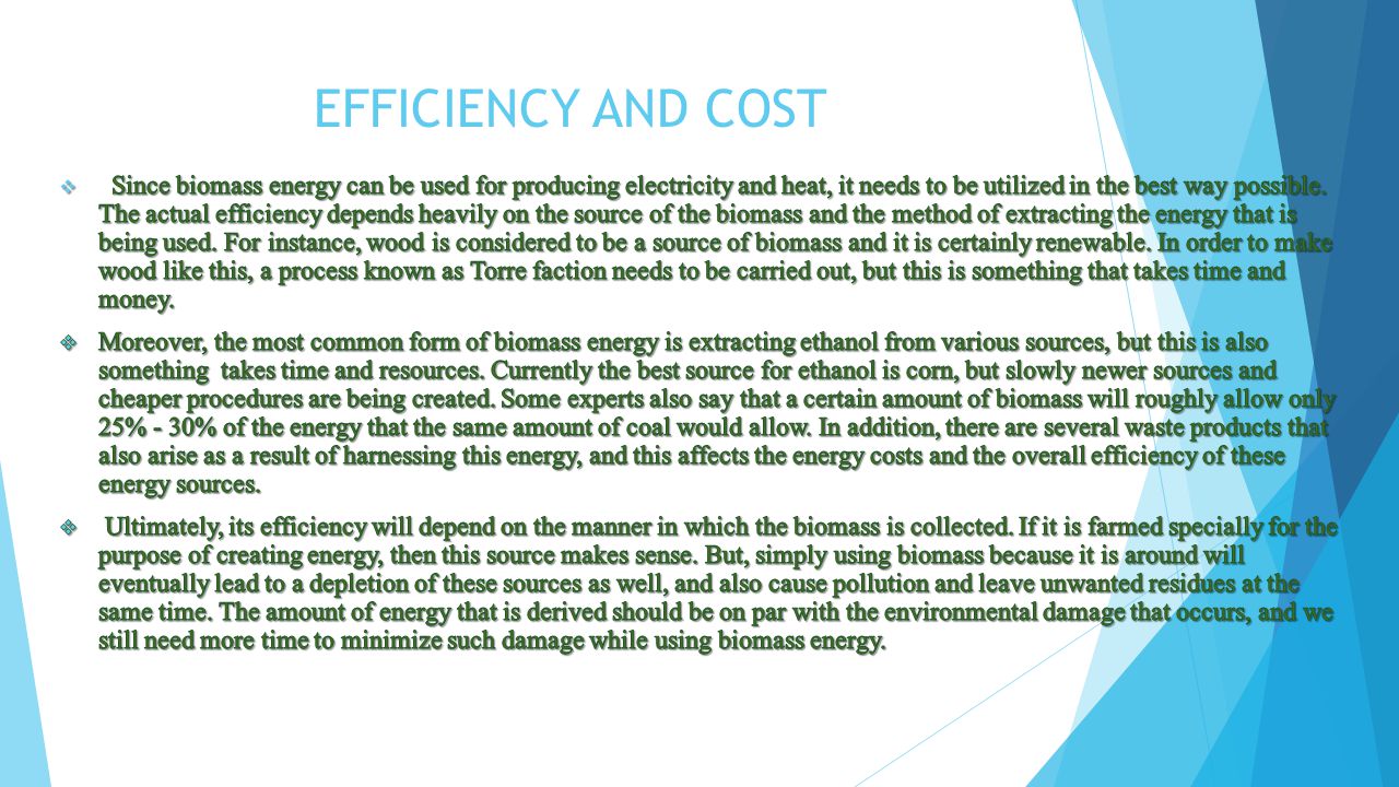 EFFICIENCY AND COST